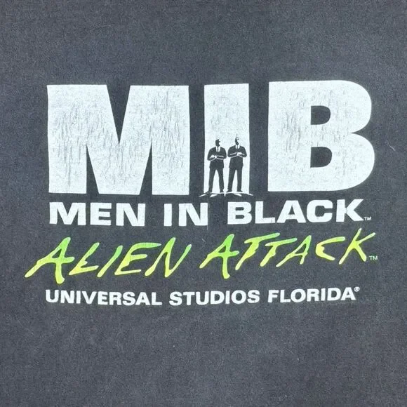 Vintage 2000 Men In Black Alien Attack Universal Studios Florida Tee - Large - Picture 2 of 6